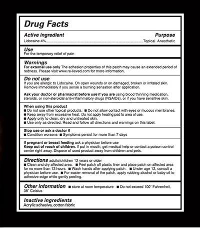Drug Facts Panel (Canister Drug Facts)